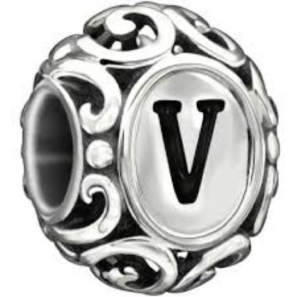 Chamilia Initially Speaking V Sterling Enamel Bead NEW